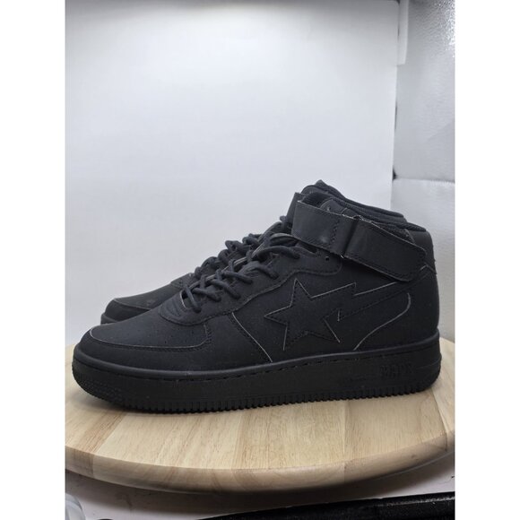 Authentic a bathing ape BAPE STA Foot Soldier black Suede mens size US 8 NEW - Picture 1 of 10